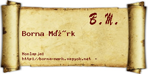 Borna Márk névjegykártya